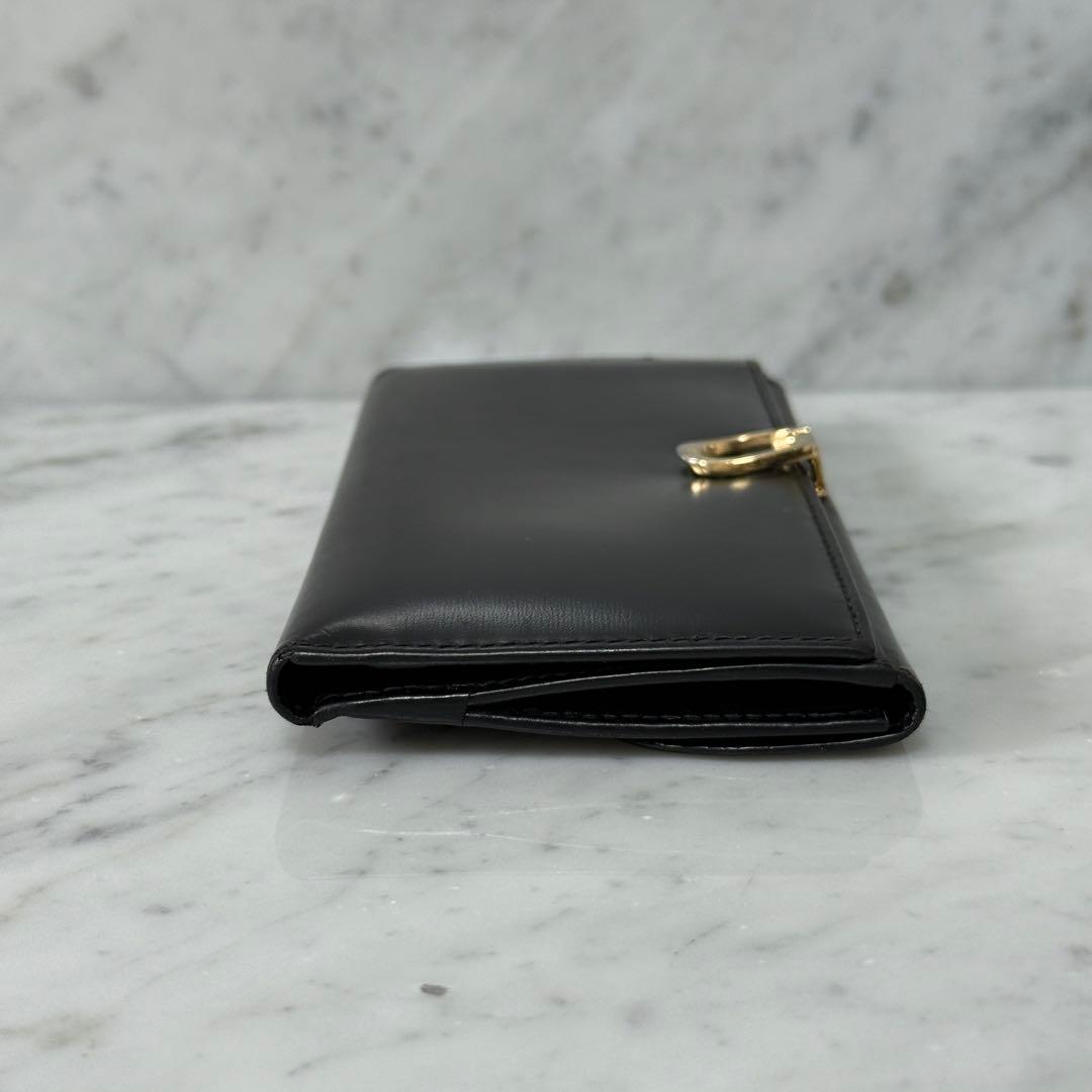 GUCCI グッチ 長財布 ブラック 黒 ロゴ G ロック 金 艶有り