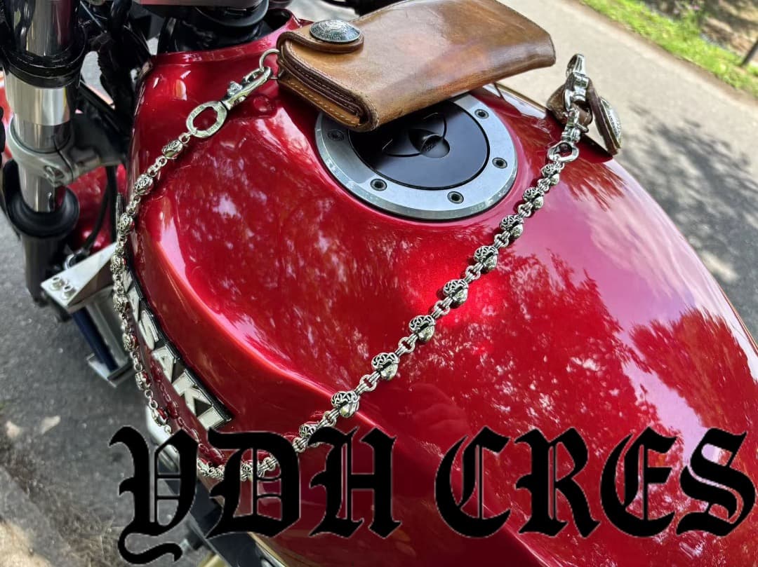 バイカー必須　ウォレット用ハート型　シルバーチェーン　TYPE3　QBKB006