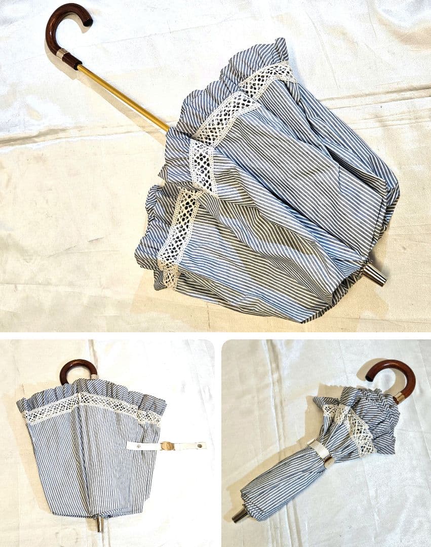 POLO　ポロラルフローレン　ストライプ　ポニー　ロゴ　折りたたみ　傘　晴雨兼用