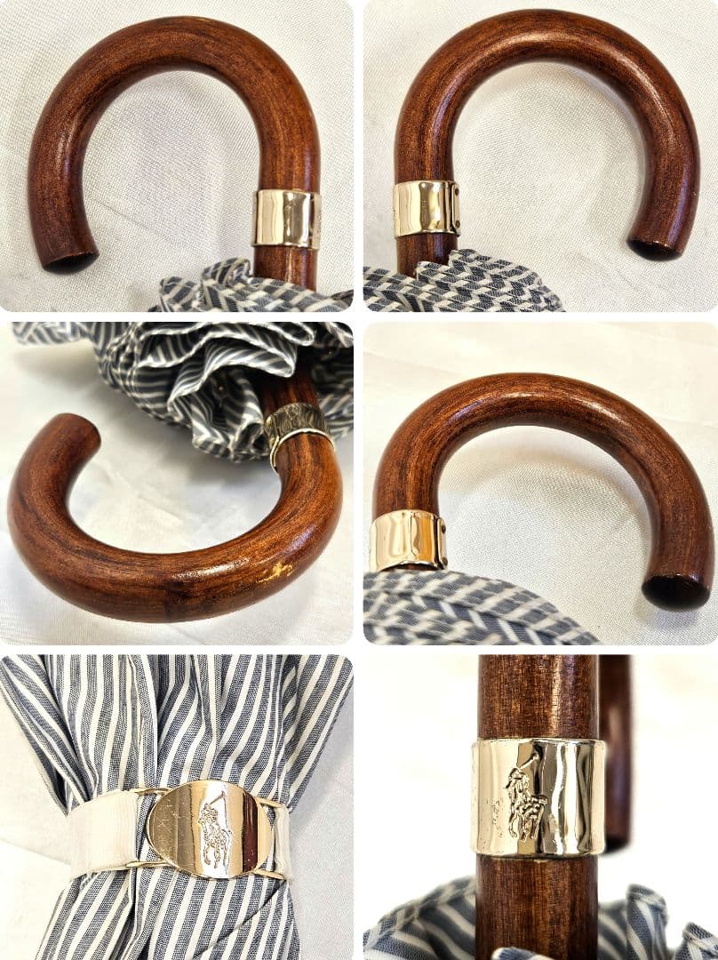 POLO　ポロラルフローレン　ストライプ　ポニー　ロゴ　折りたたみ　傘　晴雨兼用