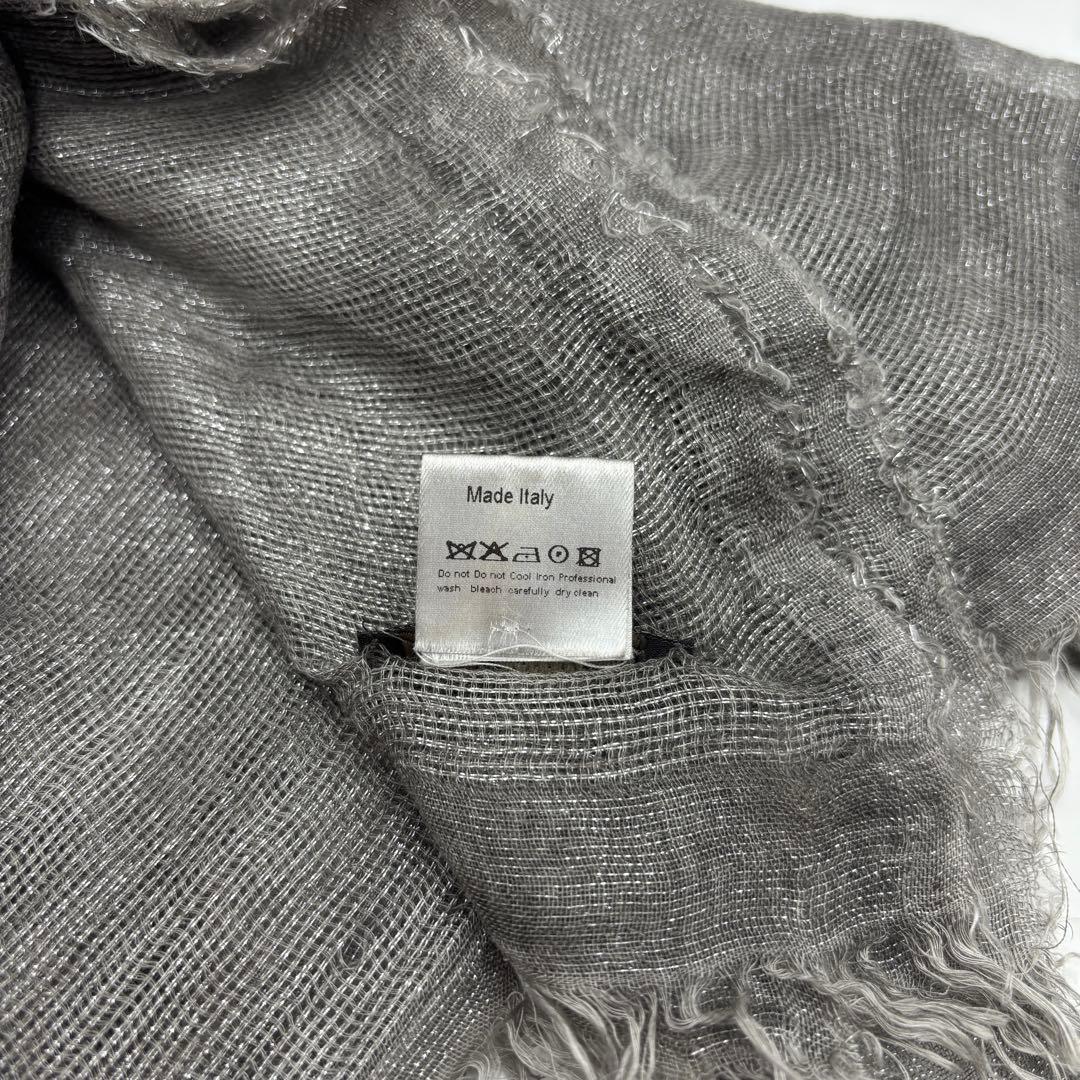 美品✨ファリエロサルティ シルクストール 銀ラメ 幅143cm長さ207cm