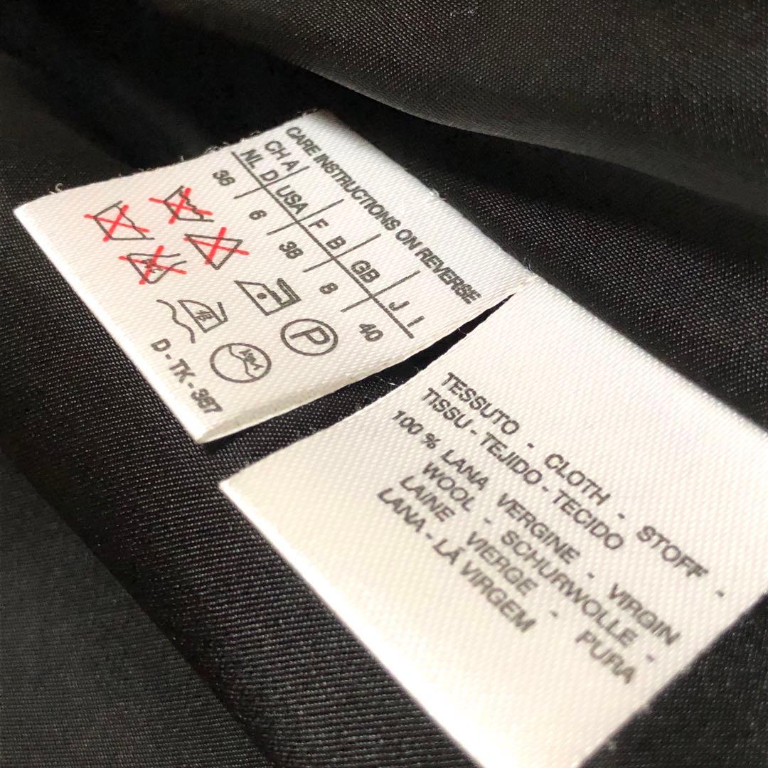 新品未使用　白タグ　マックスマーラ　チェスターコート　ストライプ　ハイロング　黒