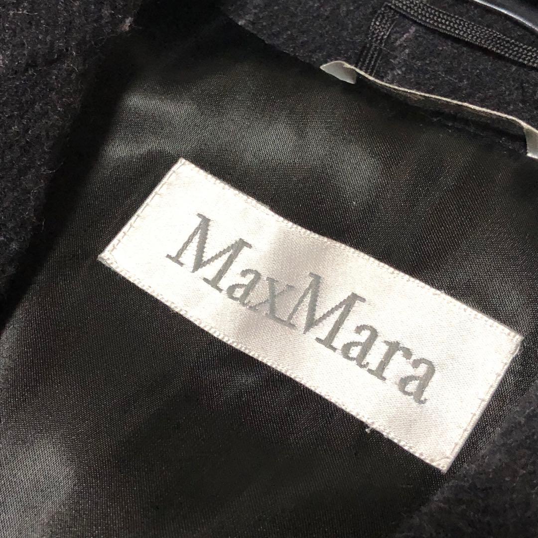 新品未使用　白タグ　マックスマーラ　チェスターコート　ストライプ　ハイロング　黒