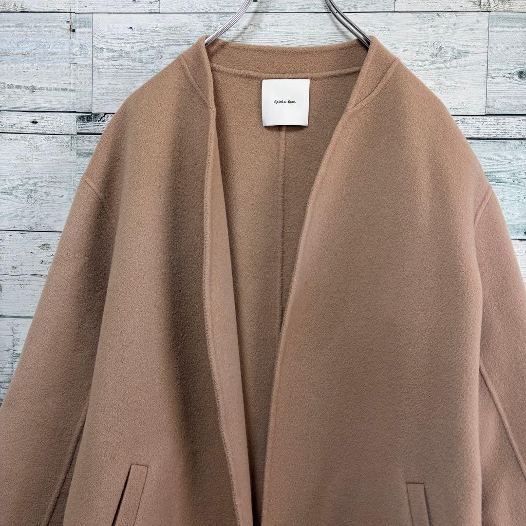 ☆21年モデル☆Spick&Span ウールVネックカラーリバーコート　キャメル
