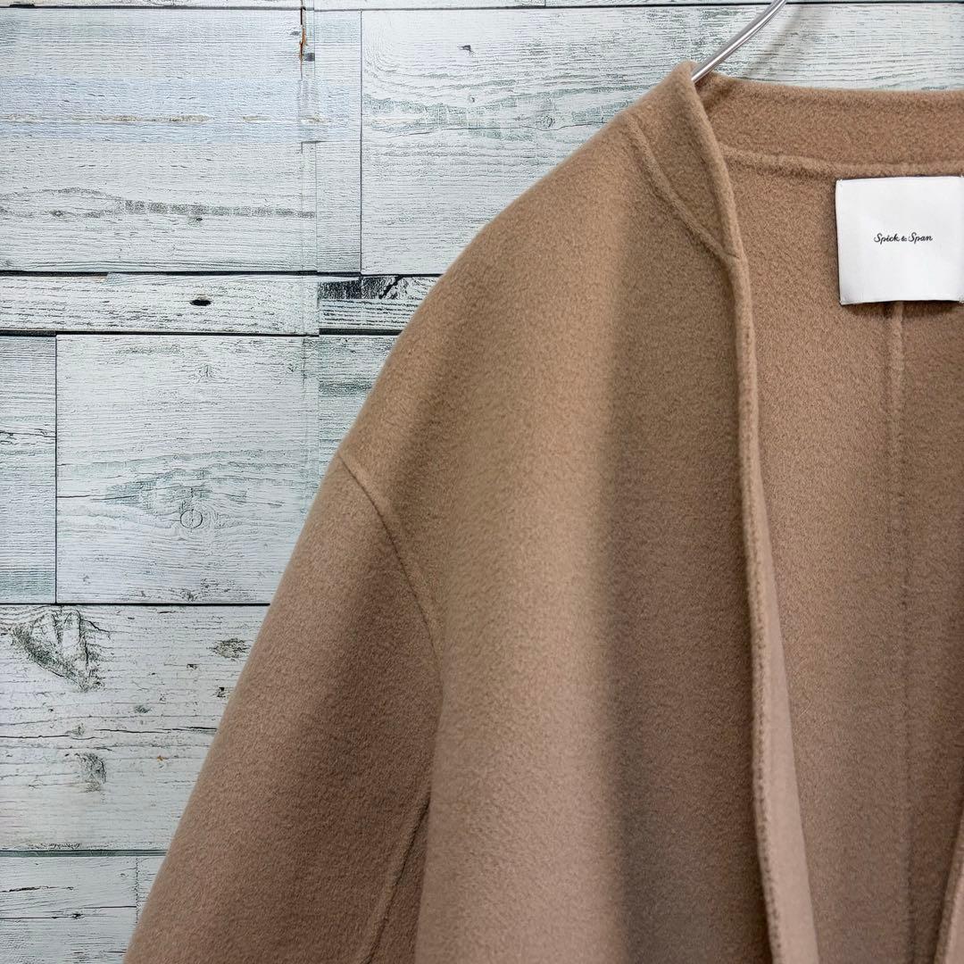 ☆21年モデル☆Spick&Span ウールVネックカラーリバーコート　キャメル