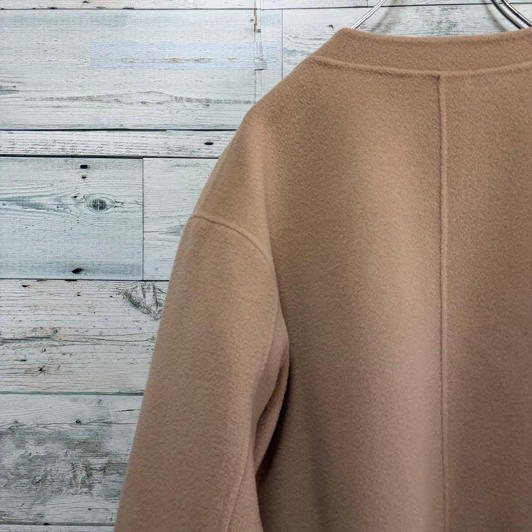 ☆21年モデル☆Spick&Span ウールVネックカラーリバーコート　キャメル