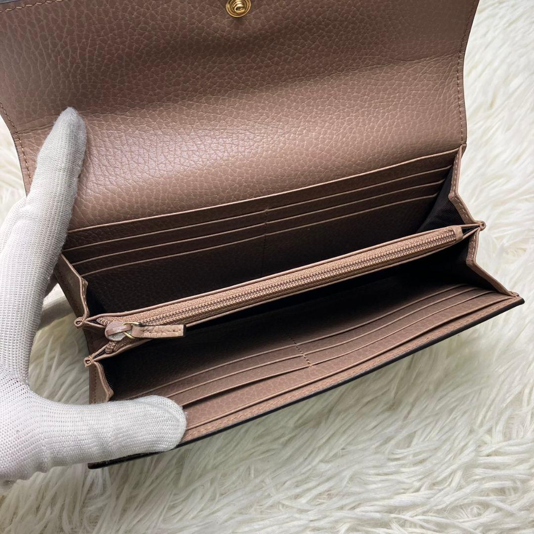 【未使用級】GUCCI 長財布 ダブルG バイカラー コンチネンタル ピンク