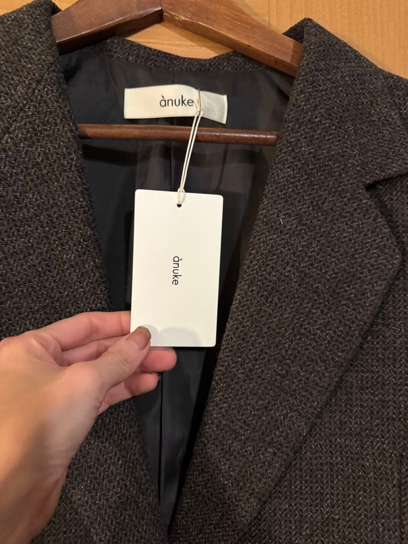 アンヌークHerringbone Wool Jacket ブラウン38