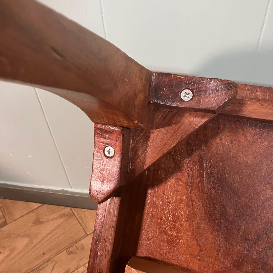 素敵 アンティーク 象嵌デザイン スクエア型 木製サイドテーブル ビンテージ品