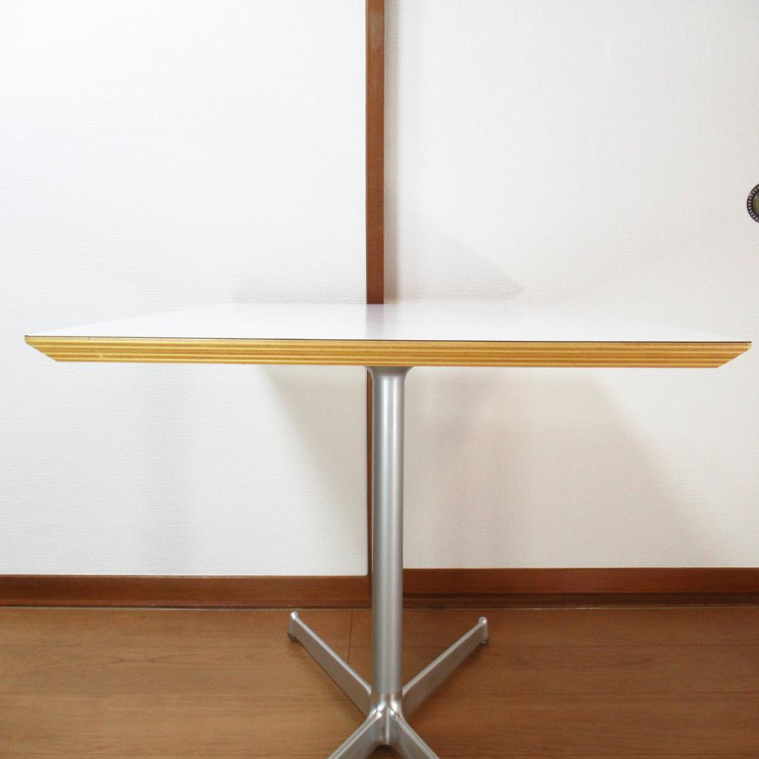 D&DEPARTMENT カフェテーブル ホワイト×シルバー サイドテーブル