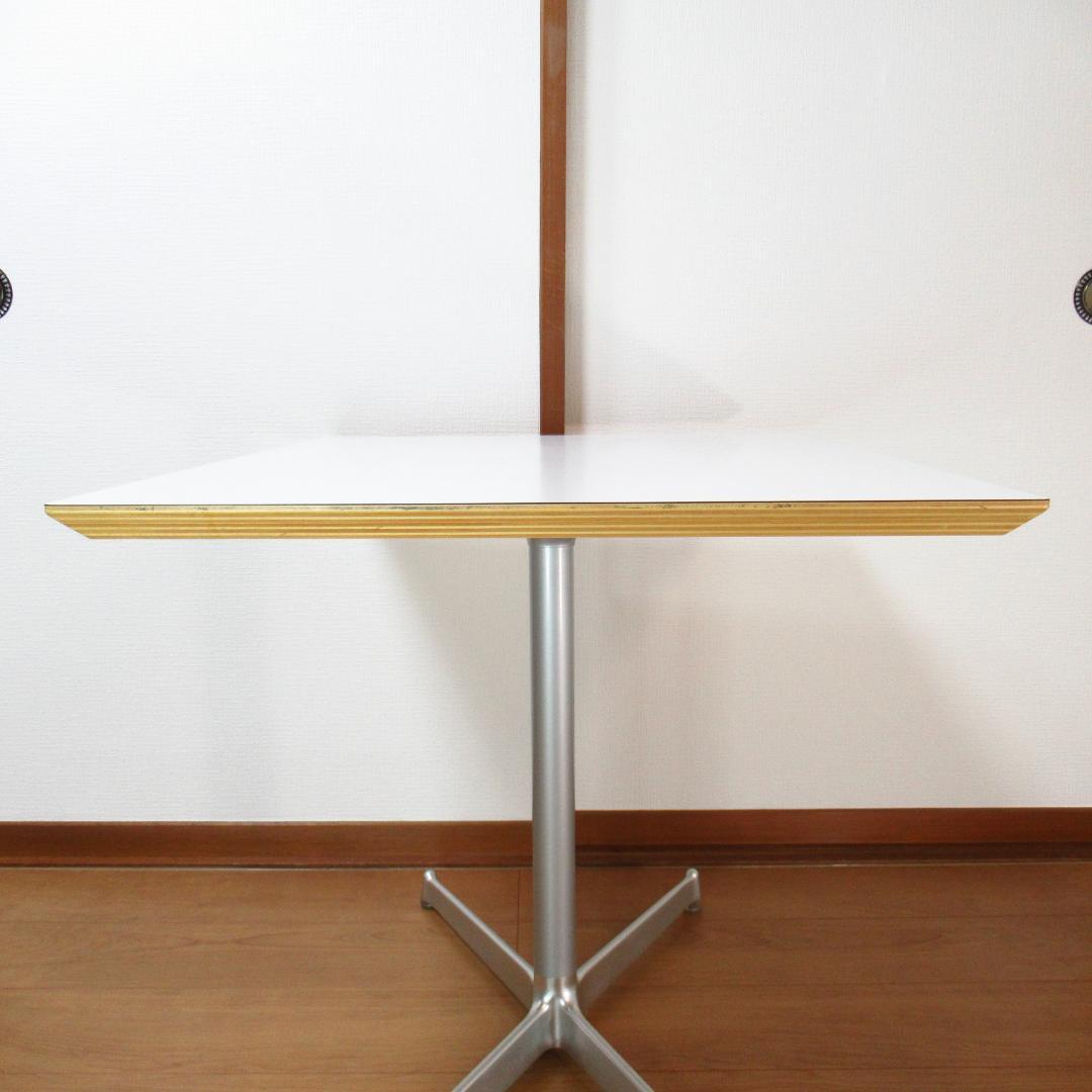 D&DEPARTMENT カフェテーブル ホワイト×シルバー サイドテーブル