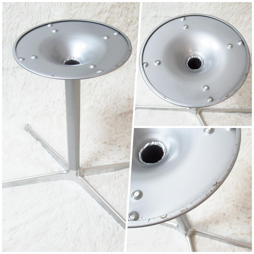 D&DEPARTMENT カフェテーブル ホワイト×シルバー サイドテーブル