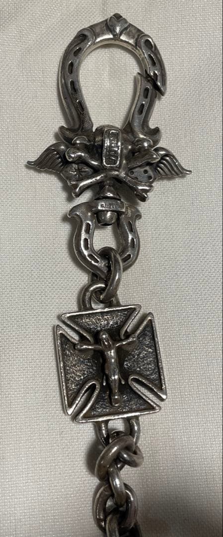 galcia スカルデザイン ウォレットチェーン オールシルバー