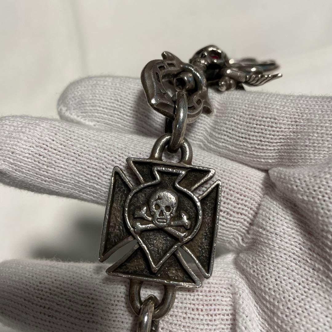 galcia スカルデザイン ウォレットチェーン オールシルバー