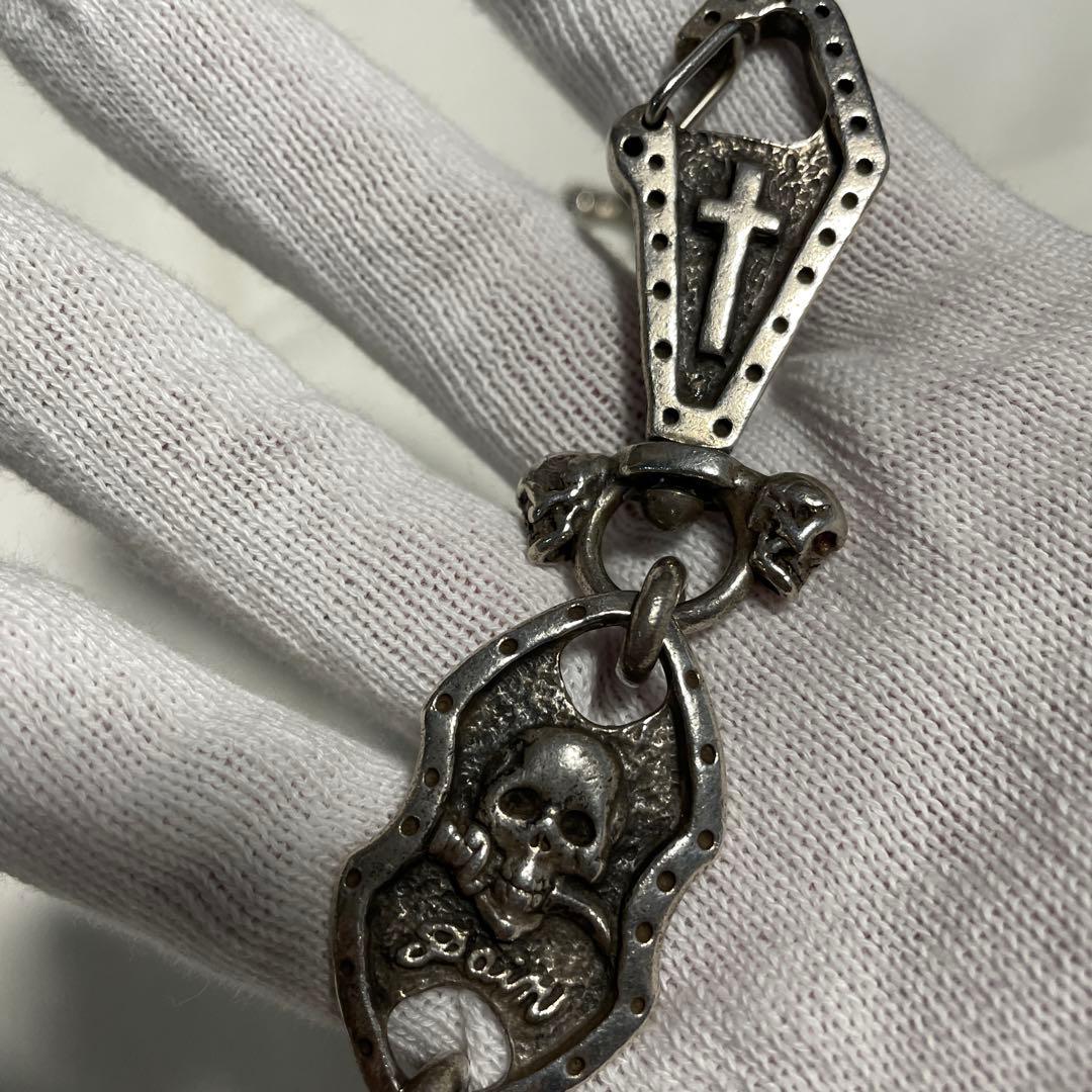 galcia スカルデザイン ウォレットチェーン オールシルバー