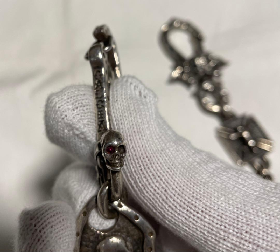 galcia スカルデザイン ウォレットチェーン オールシルバー