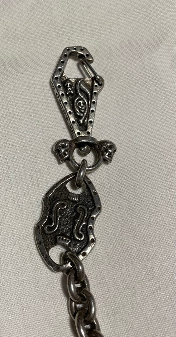 galcia スカルデザイン ウォレットチェーン オールシルバー