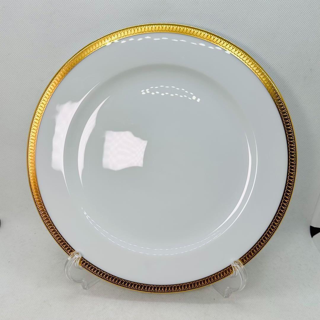 未使用 大倉陶園 片葉金蝕 2枚セット 26㎝ ディナープレート