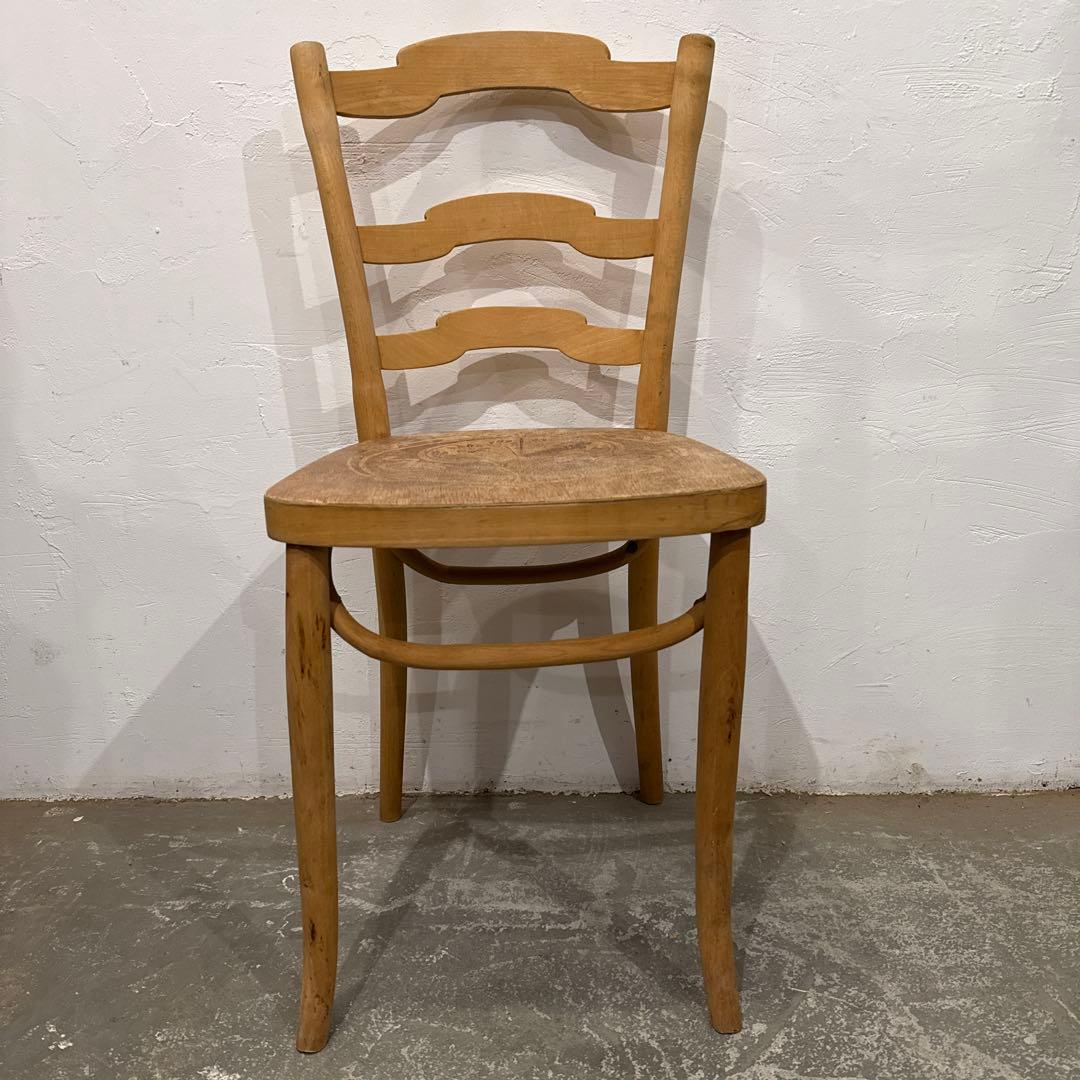 ヴィンテージ　ダイニングチェア　カフェチェア　剥離　座面装飾　4