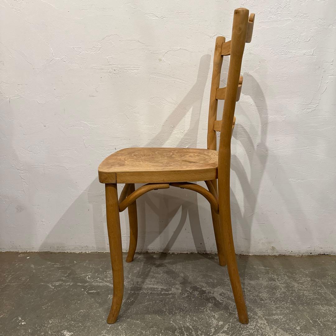 ヴィンテージ　ダイニングチェア　カフェチェア　剥離　座面装飾　4