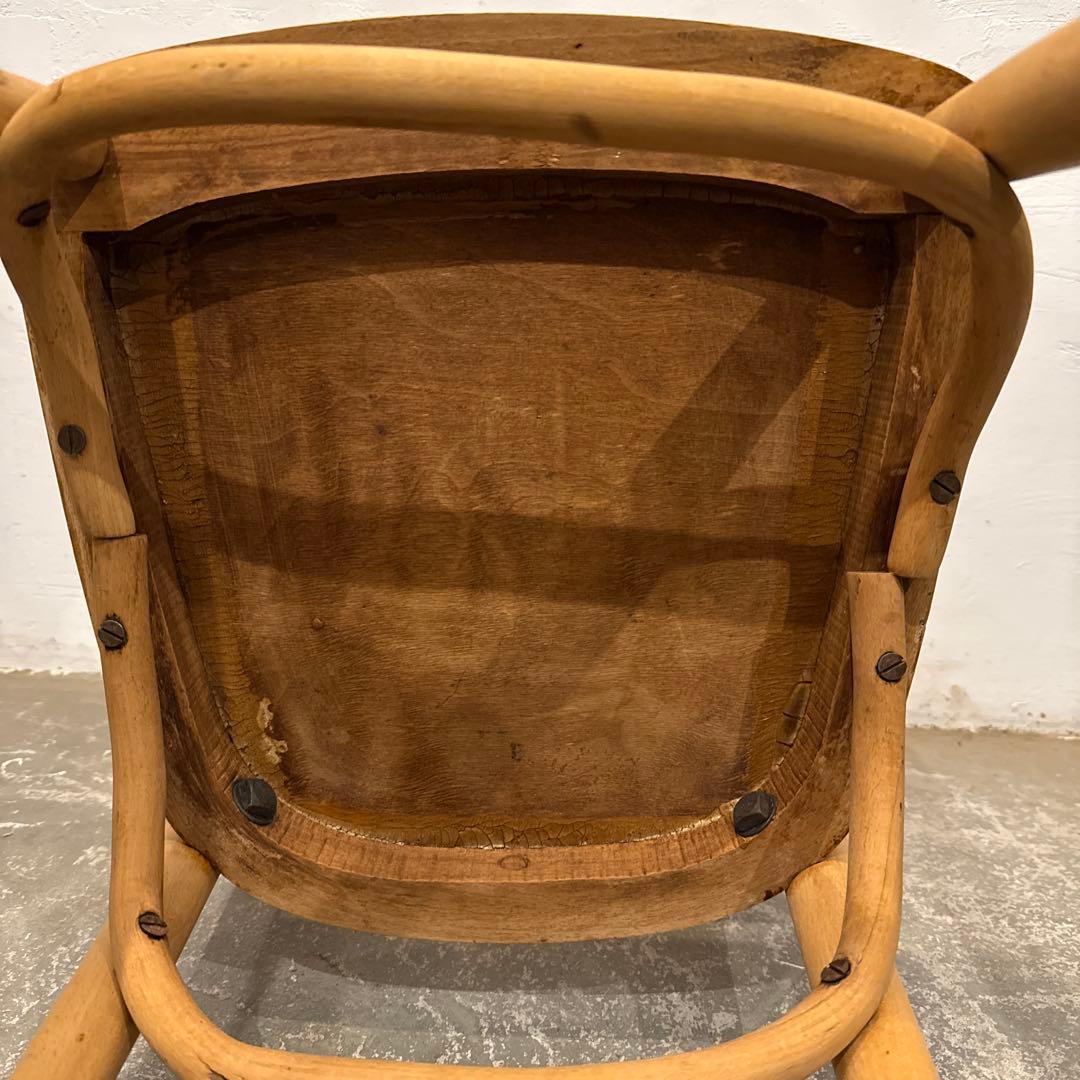 ヴィンテージ　ダイニングチェア　カフェチェア　剥離　座面装飾　4