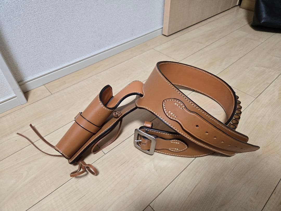 East.A ウエスタンガンベルト 牛革製 ブラウン Mサイズ No.001-M