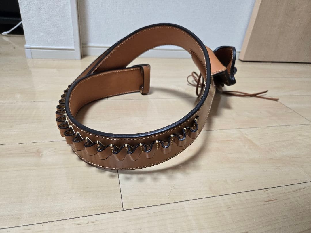 East.A ウエスタンガンベルト 牛革製 ブラウン Mサイズ No.001-M