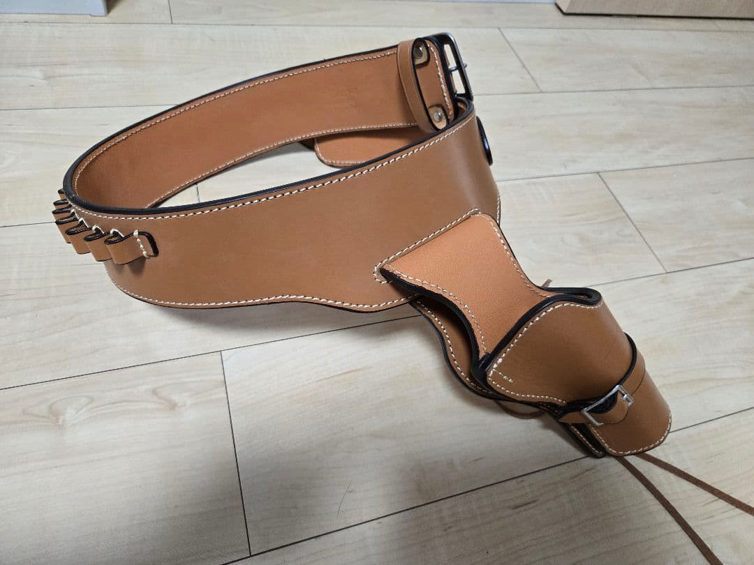 East.A ウエスタンガンベルト 牛革製 ブラウン Mサイズ No.001-M