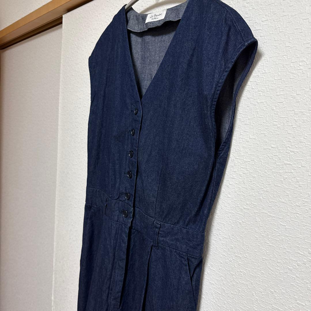 新品未使用【IENA】 LE DENIM Vネックオールインワン38