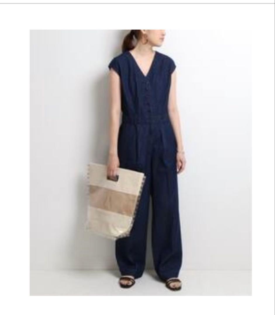 新品未使用【IENA】 LE DENIM Vネックオールインワン38