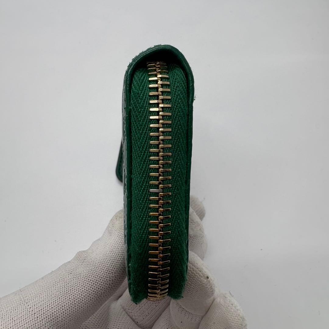 【極美品】グッチ マイクログッチシマ ケース レザー グリーン レディース