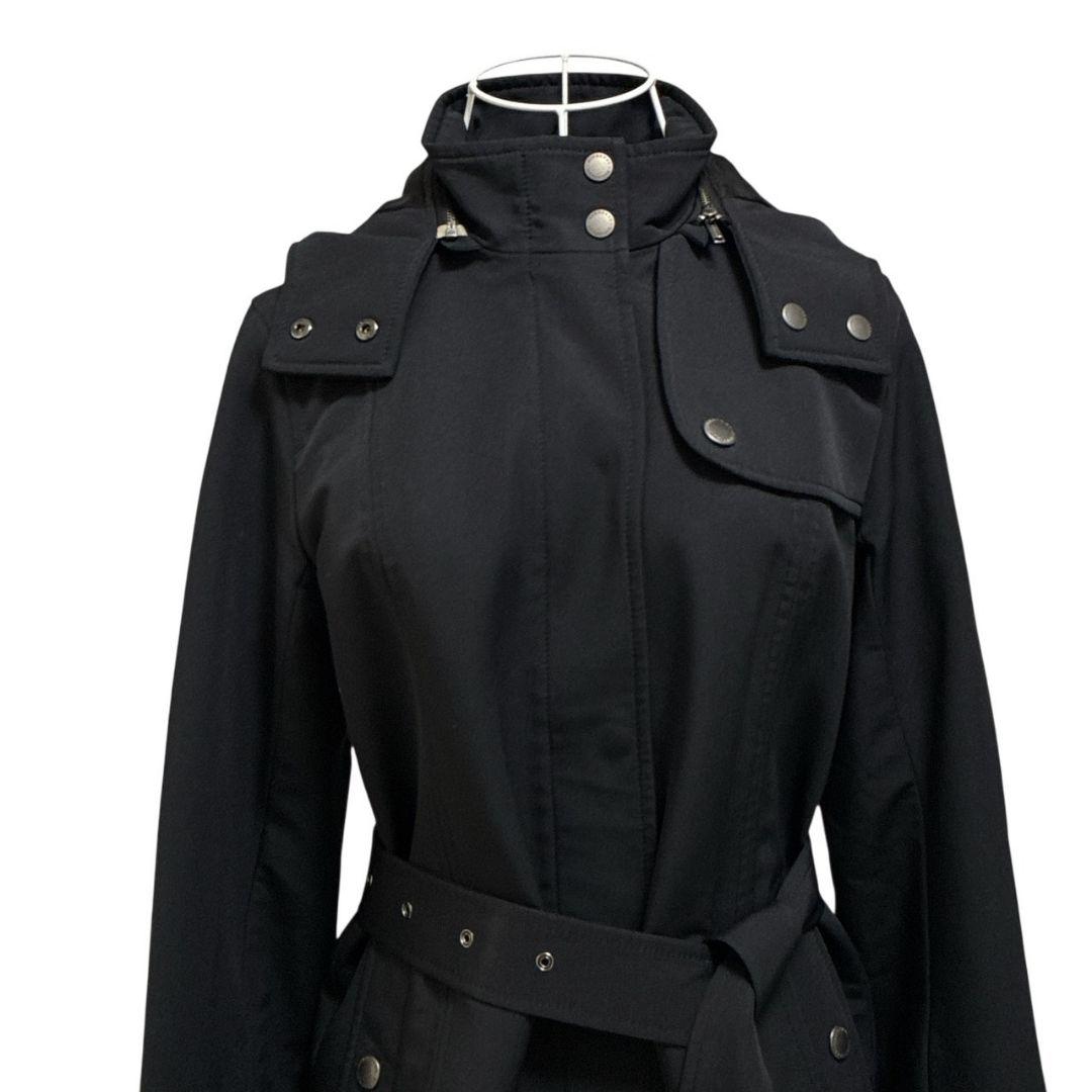 極美品★バーバリーロンドン コート フード着脱可 ベルト付 黒 38