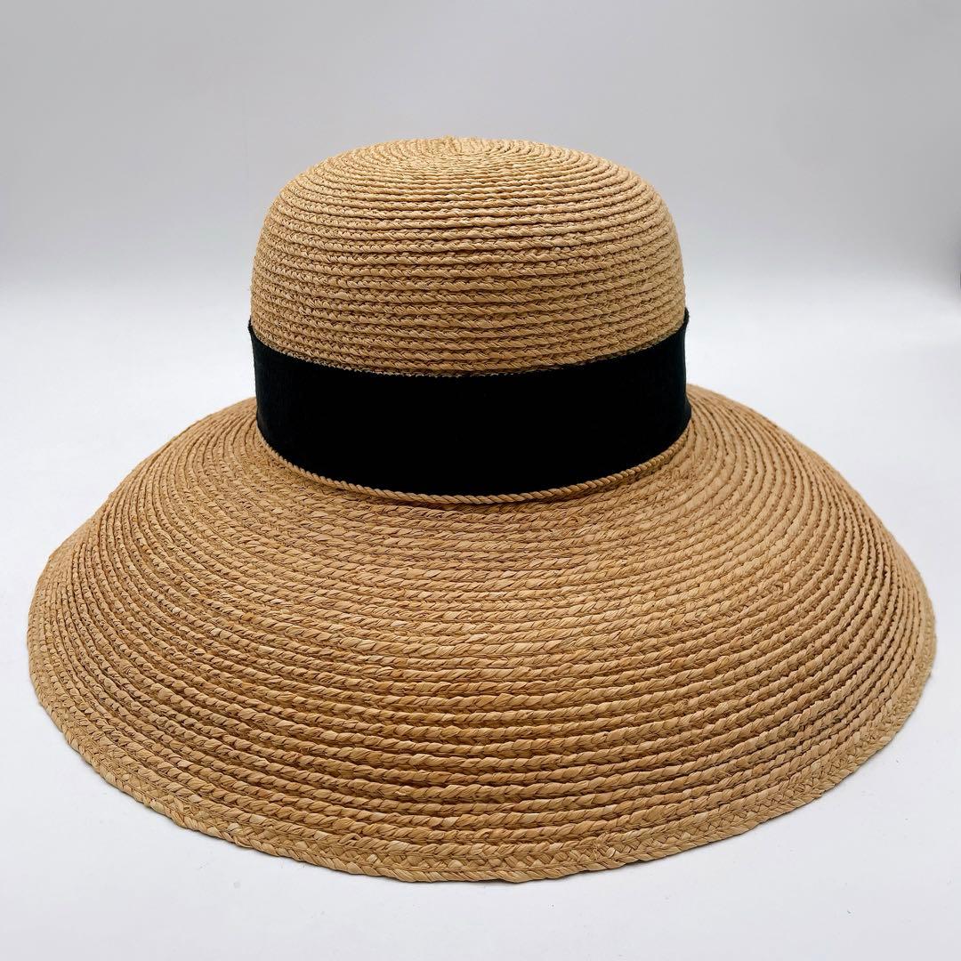 【ヘレンカミンスキー】Newport SB ラフィア 麦わら帽子 ハット リボン