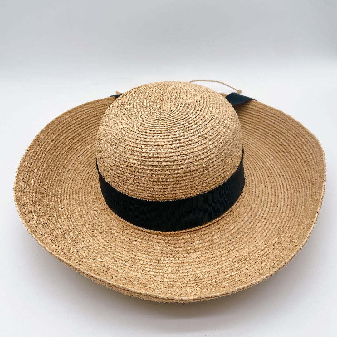 【ヘレンカミンスキー】Newport SB ラフィア 麦わら帽子 ハット リボン