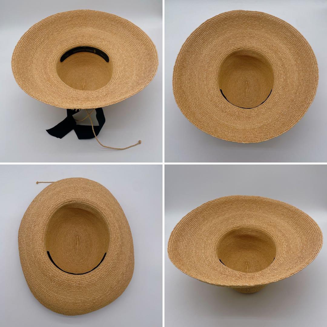 【ヘレンカミンスキー】Newport SB ラフィア 麦わら帽子 ハット リボン