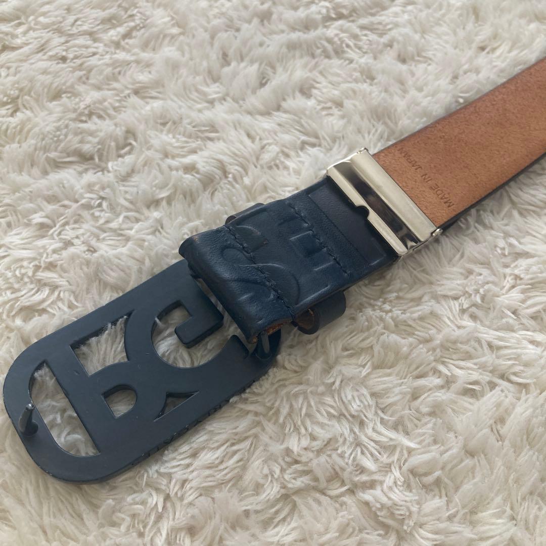 PEARLY GATES パーリーゲイツ　レザーベルト　ネイビー