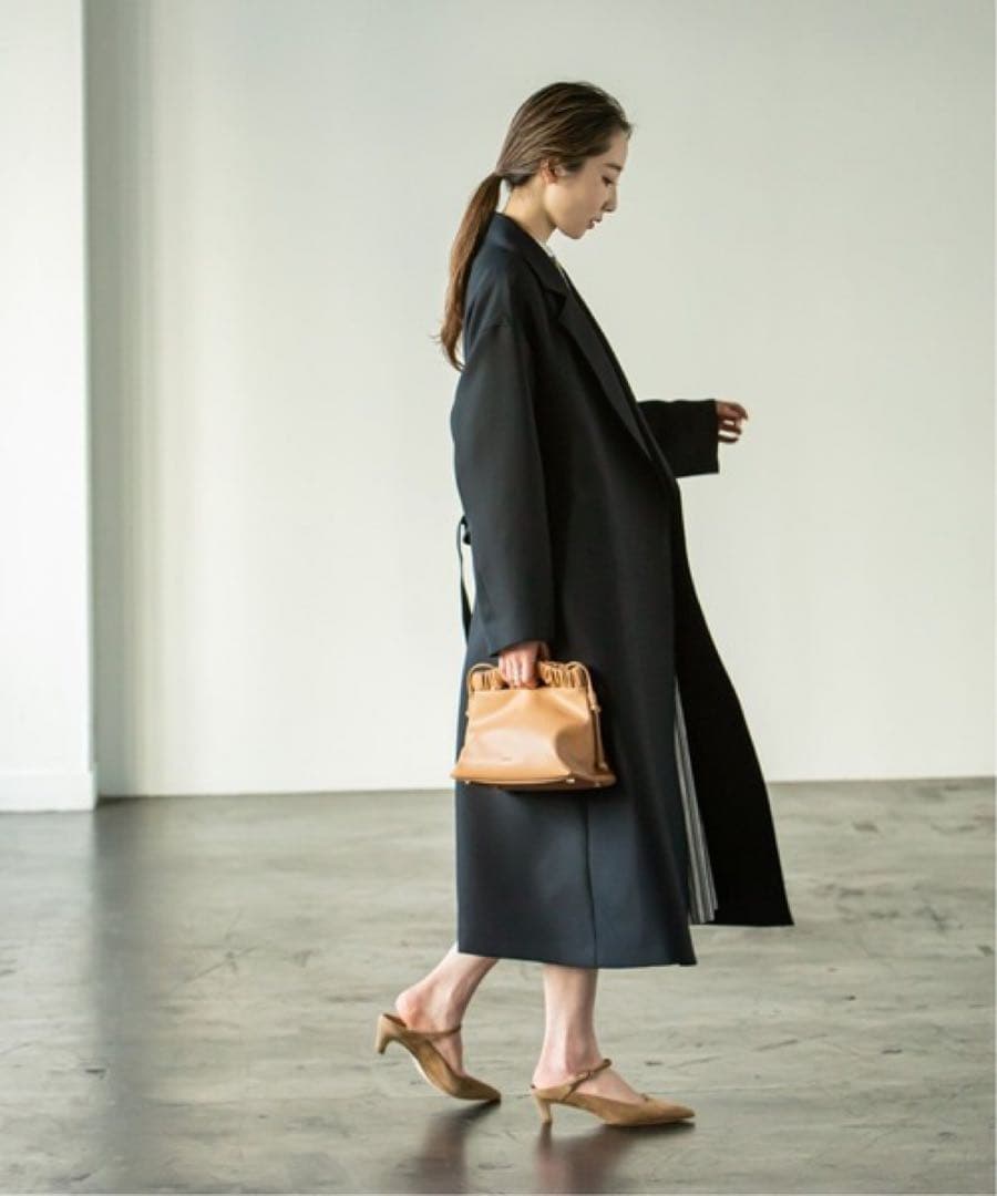 Noble トリプルクロスラフチェスターコート　ネイビー　36サイズ