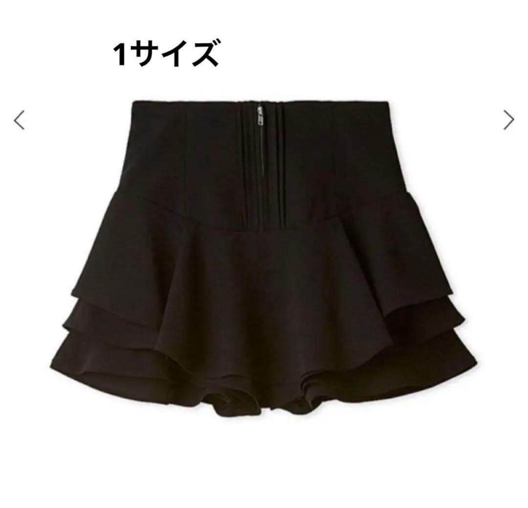 SNIDEL レイヤードフリルミニスカショーパンBLK M