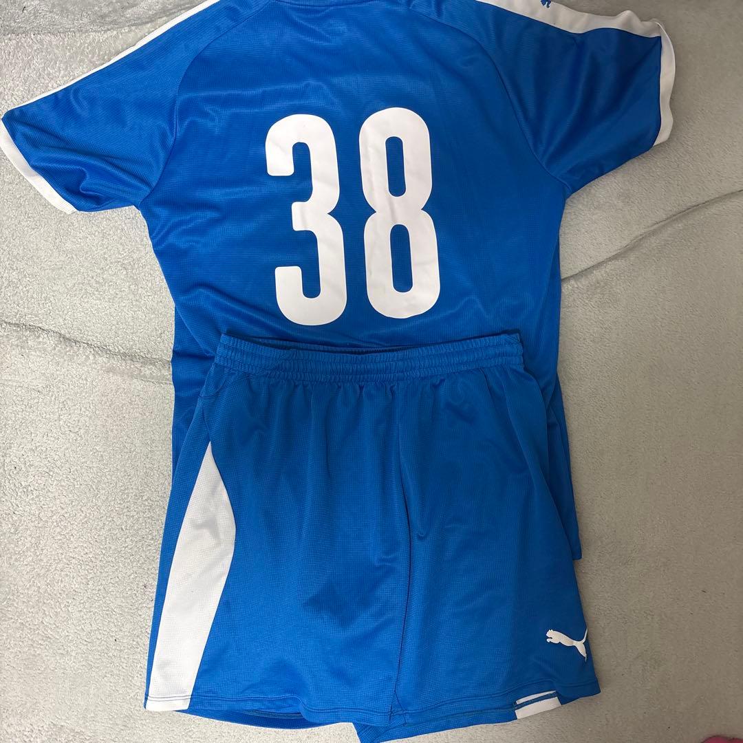 飯塚高校Puma サッカーユニフォーム青サイズL