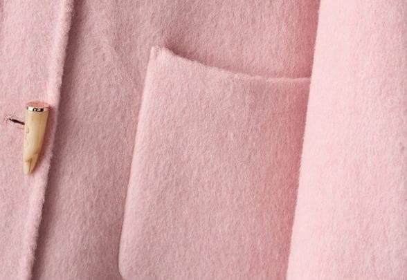 新品 フード付きフォックス衿☆優しい雰囲気のカシミヤ混ウール ロングコート