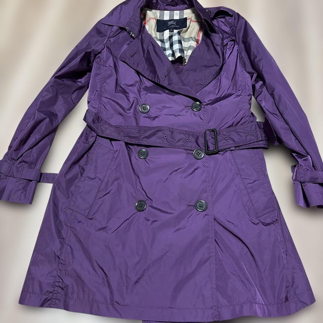 burberry ロングジャケット　紫　トレンチコート