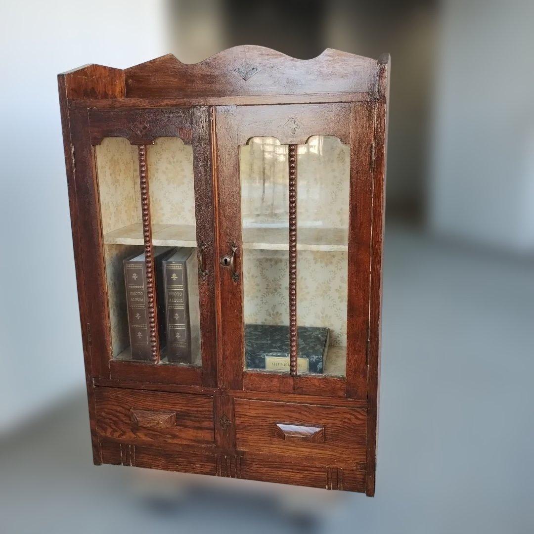 よ*ず様 アンティーク　木製ガラス扉　キャビネット　本棚