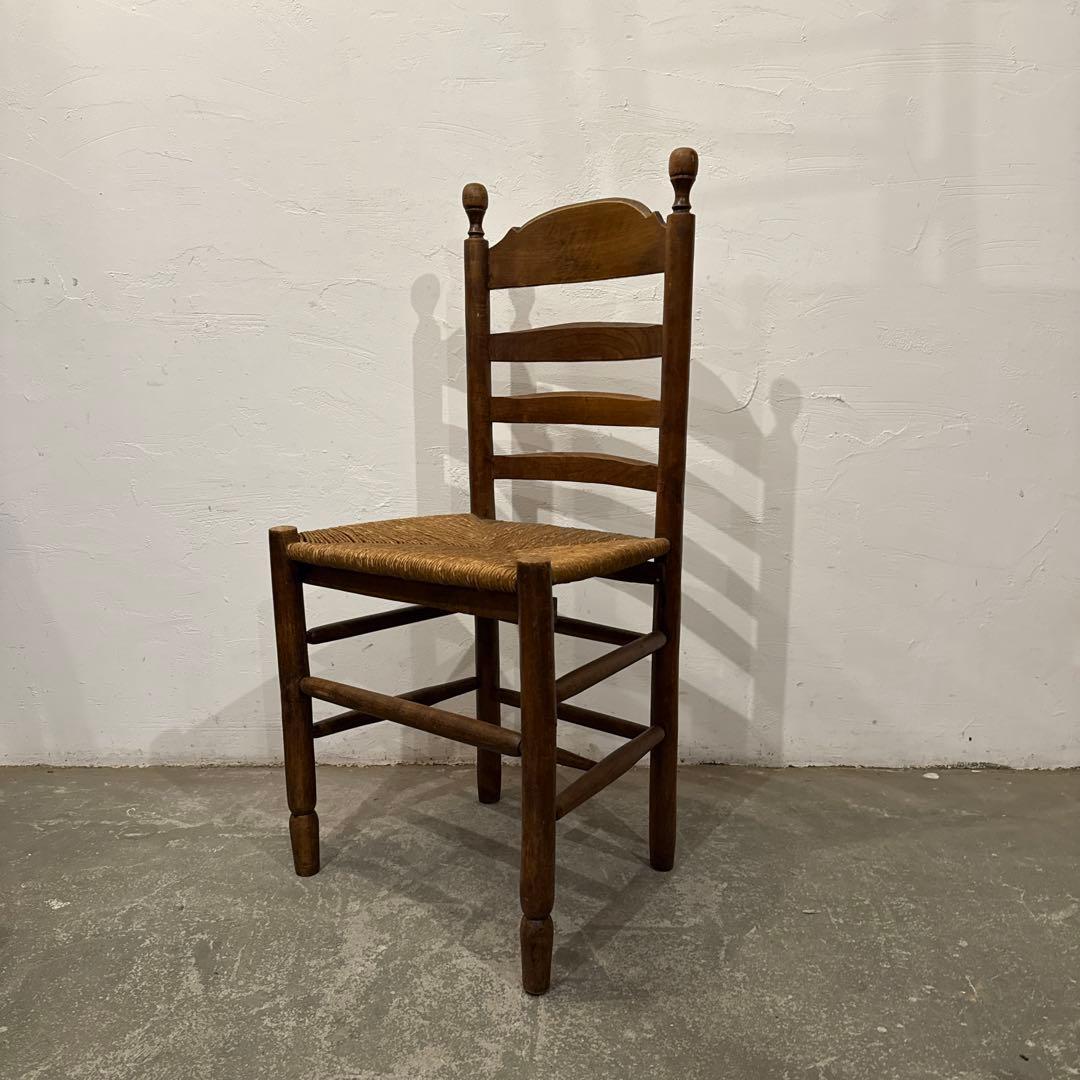 ヴィンテージ　ダイニングチェア　カフェチェア　藁座面　2