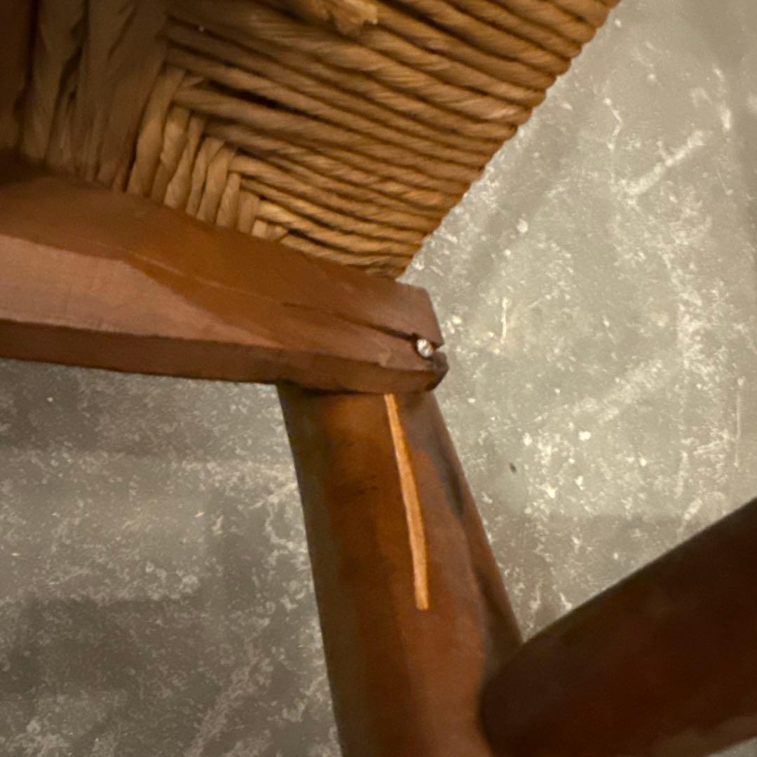 ヴィンテージ　ダイニングチェア　カフェチェア　藁座面　2