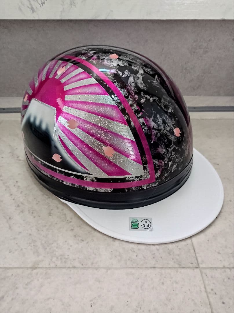 カスタムコルク半　黒ラップ✘Candyピンク富士日章　七色ラメ