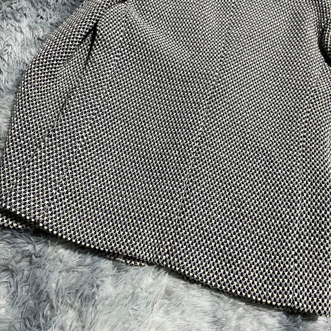 未使用　エストネーション テーラードジャケット 編み込み ニット 白紺　L