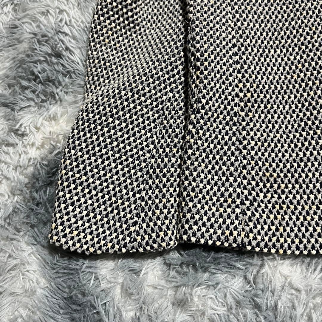 未使用　エストネーション テーラードジャケット 編み込み ニット 白紺　L