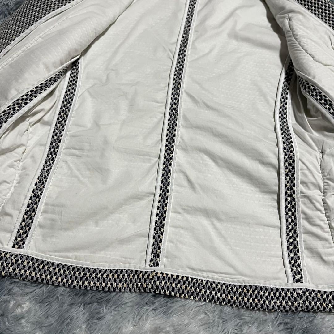 未使用　エストネーション テーラードジャケット 編み込み ニット 白紺　L