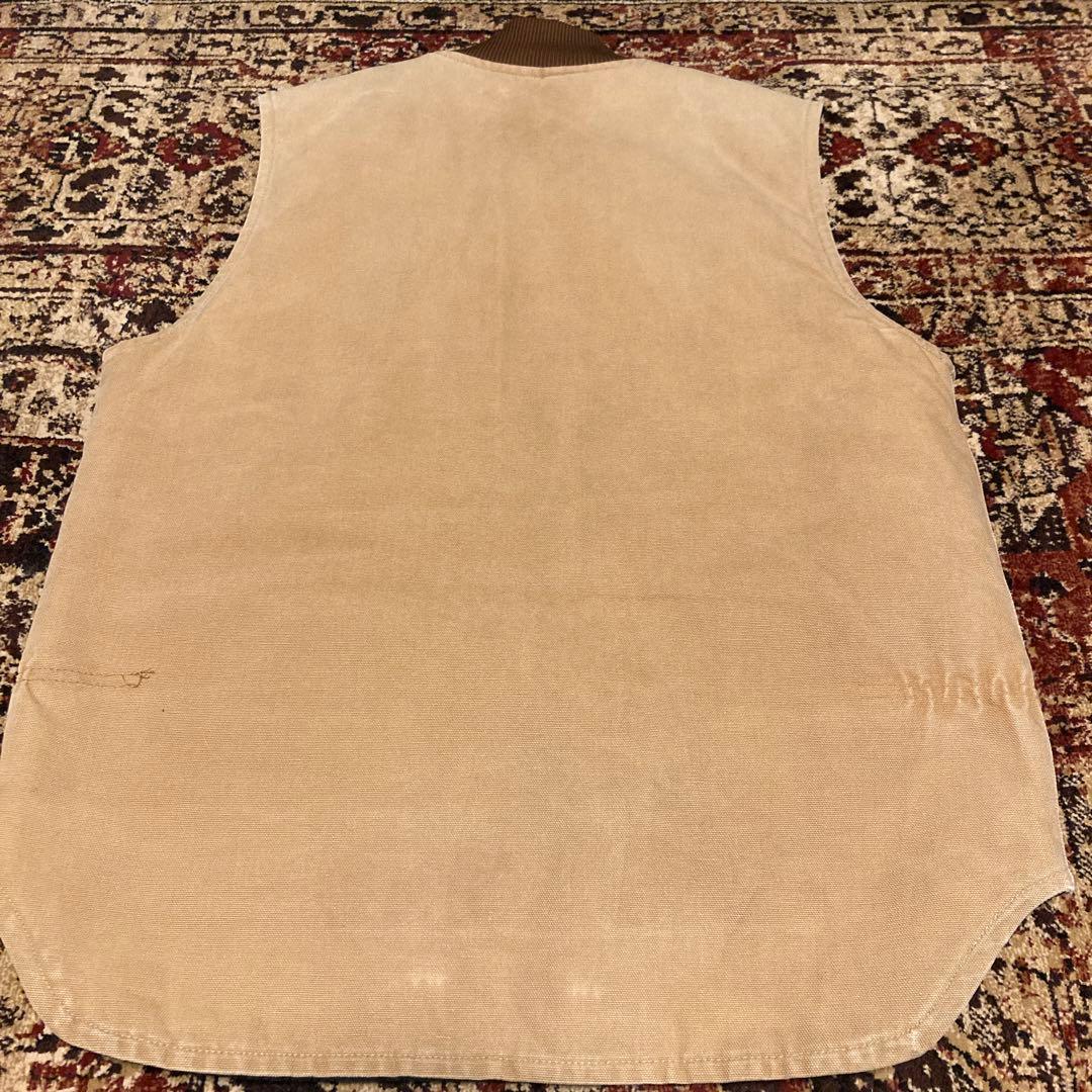 80sカーハートダックベストM腰ゴム雰囲気抜群USA製