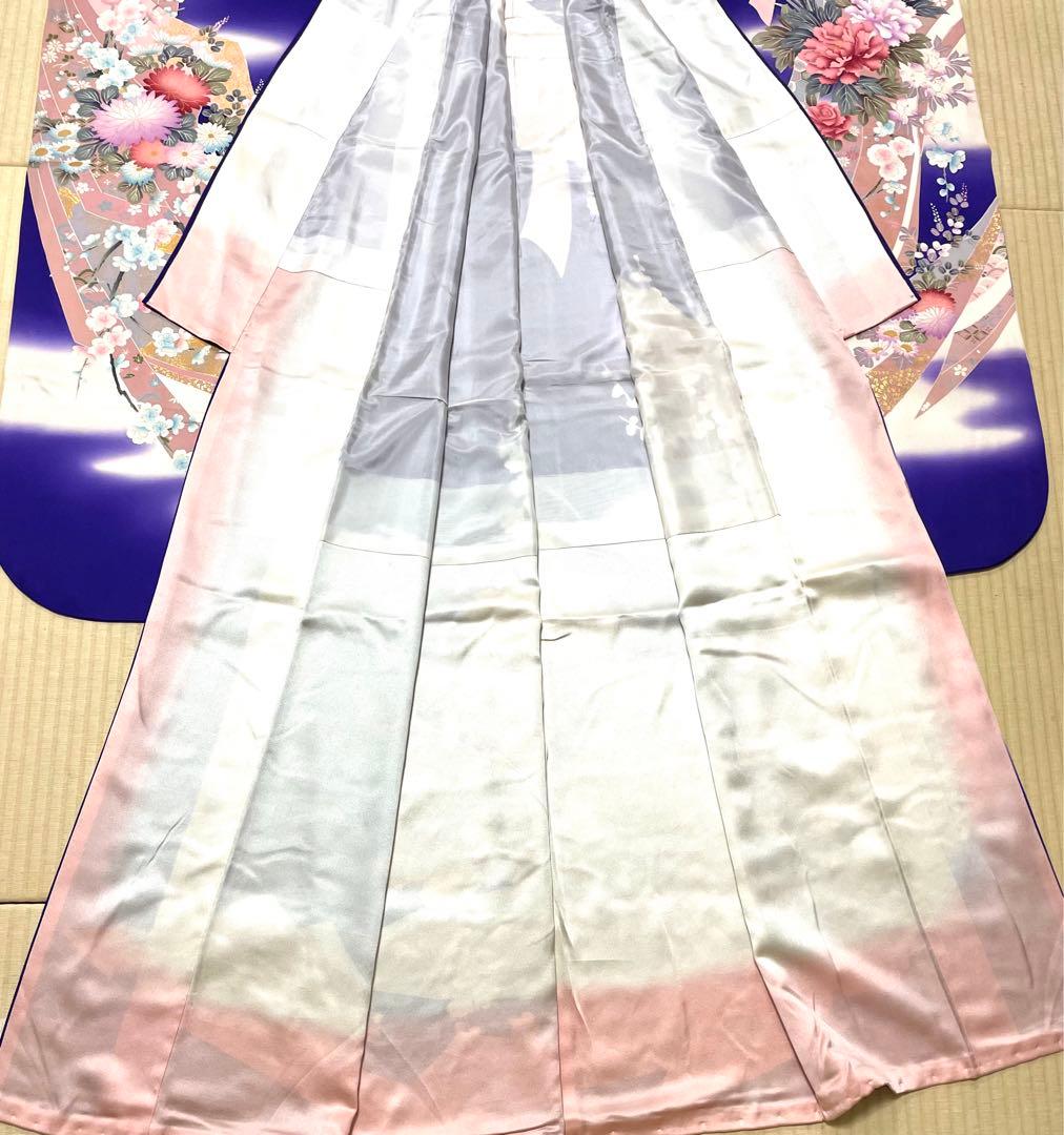 振袖 青紫 束ね熨斗